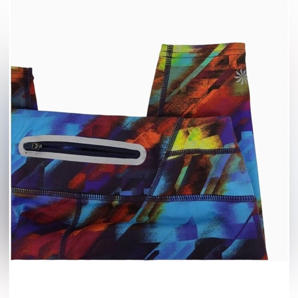 Athleta Colorburst Sonar Compression Leggings UPF 50+ Wicking Multicolor XXS - Picture 4 of 9